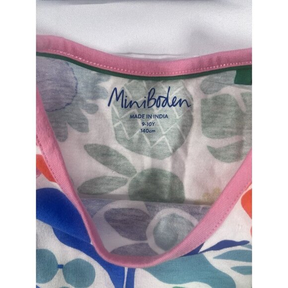 Mini Boden Girl's Short-sleeved Printed Tunic in Multi Holiday Floral - Picture 2 of 4